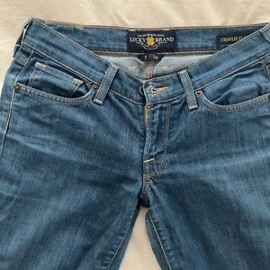 Lucky Charlie Flare Jeans 2 / 26 Low Rise Flap pocket Barclay Womens Denim blue